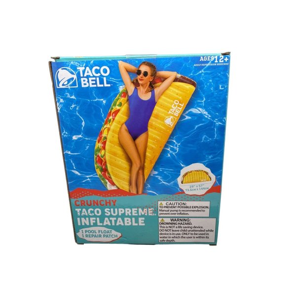 Taco Bell Crunchy Inflatable Pool Beach Float Lounge NIB - Picture 3 of 6